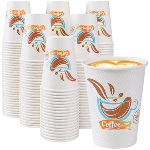 Disposable Paper Cups 12 Oz Hot Cups, 100 Count