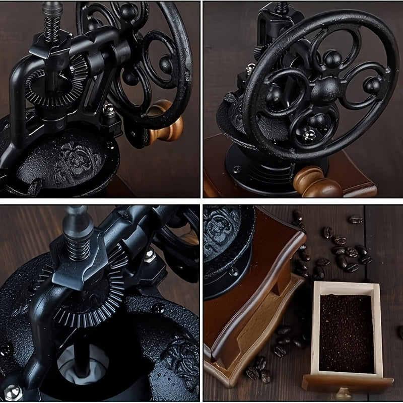 Manual Coffee Grinder, Coffee Bean Grinder Manual Coffee Grinder Roller, Antique Coffee Mill With Cast Iron Hand Crank Best For Drip Coffee, Espresso, French Press, Cold & Turkish Brew