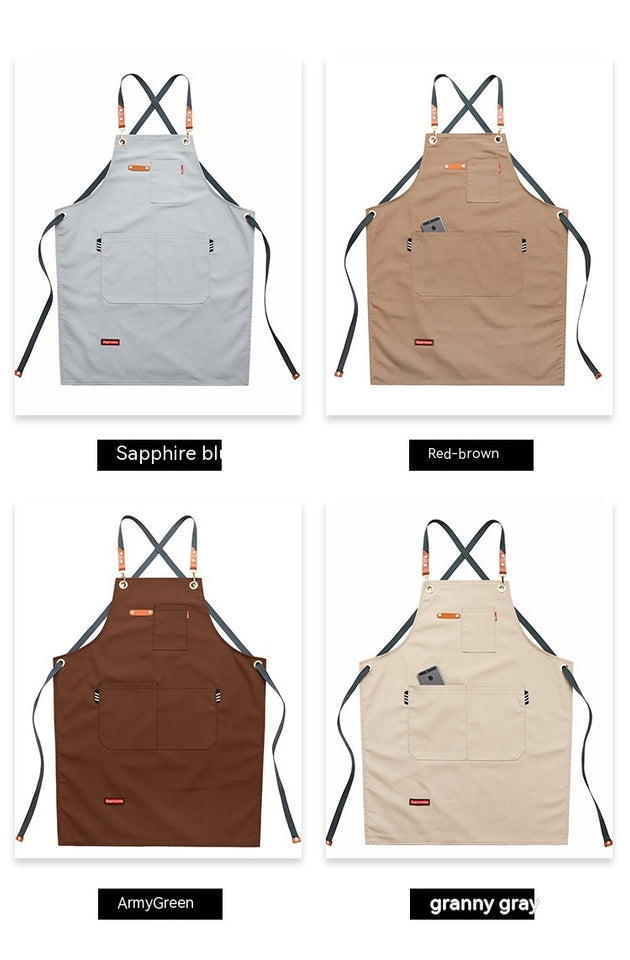 Denim Canvas Apron Restaurant Baking Barber Men's And Women's Work Clothes