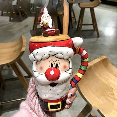 Home Cute Santa Elk Ceramic Coffee Cup