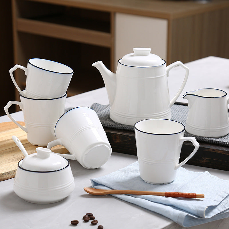 Blue Traced Coffee Milk Con Home Dressing Cup