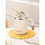 480ml Double-Wall Insulated Stainless Steel Coffee Mugs - Durable, Stylish, and Spill-Proof Travel Cups with Lids for Couples and Office Use - Ideal for Hot and Cold Beverages, Easy to Clean, and BPA-Free