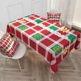 Nordic Red Christmas  Waterproof Cotton And Linen Coffee Table Tablecloth