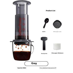 Transparent Outdoor Portable Hand Pressure Pot Coffee Machine