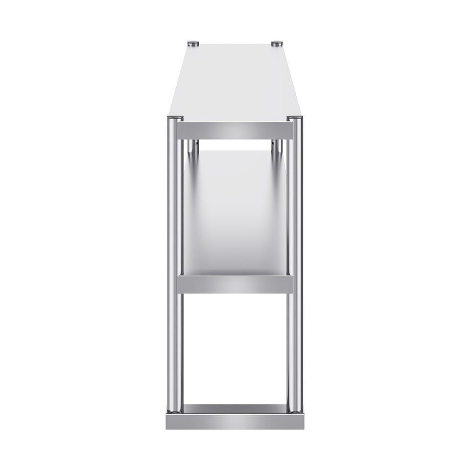 VEVOR Double Overshelf, Double Tier Stainless Steel Overshelf, 12 X 48 Inch Double Deck Overshelf, Height Adjustable Overshelf Prep Work Table For Kitchen, Restaurant And Workshop