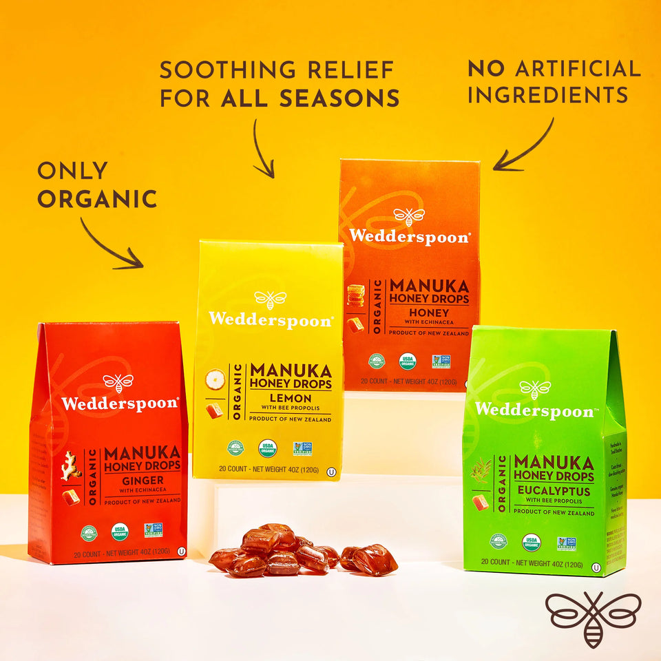 Organic Manuka Honey Drops - Honey 20Ct