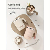 480ml Double-Wall Insulated Stainless Steel Coffee Mugs - Durable, Stylish, and Spill-Proof Travel Cups with Lids for Couples and Office Use - Ideal for Hot and Cold Beverages, Easy to Clean, and BPA-Free