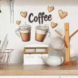Coffee Drink Love Bedroom Living Room Entrance Wardrobe Dormitory Home Decoration Wallpaper Self-adhesive
