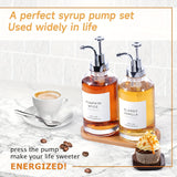 2pcs, Syrup Dispenser Bottle, Coffee Syrup Bottle, Bar Syrup Dispenser Jar, Coffee Pump Dispenser, Oil Dispenser, Glass Syrup Bottle With Pump, Dispenser For Coffee Bar, Glass Syrup Bottle 16.9oz/500ml. Gift For Friends Kitch