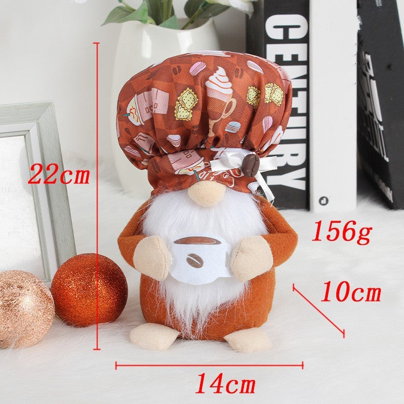 Coffee Cup Rudolph Doll Decoration Arrangement Ornament