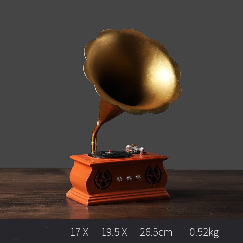 Retro Small Ornaments Phonograph Home Living Room European Style Clothing Coffee Shop Decorations
