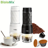 Biolomix Portable Coffee Machine - Hand-Press Espresso Maker with 3-in-1 Functionality, Compact Travel & Picnic Coffee Maker, Durable Plastic, No Electricity Needed, Portable Coffee Maker, Picnic Coffee Equipment, Modern Coff