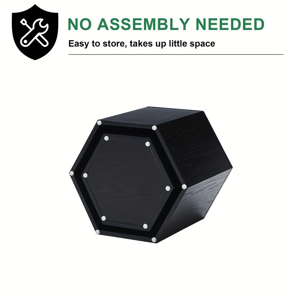 Modern Nesting Coffee Table Set, Round & Hexagonal Wooden Design, Perfect For Small Living Spaces, Two Circular Side Tables Or Stylish Hexagonal Side Tables