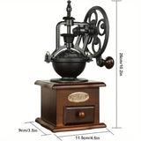 Manual Coffee Grinder, Coffee Bean Grinder Manual Coffee Grinder Roller, Antique Coffee Mill With Cast Iron Hand Crank Best For Drip Coffee, Espresso, French Press, Cold & Turkish Brew