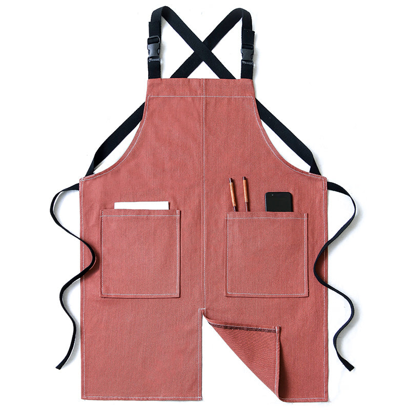 Cowboy Apron Korean Style Personality Barista Tea Shop