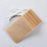 100pcs Natural Biodegradable Drawstring Filter Paper Bags for Coffee, Tea, and Food - Safe and  - Disposable Tea Brewer and Empty Tea Bag with Pine Leaf Powder and Herbs - Perfect for Brewing and Serving