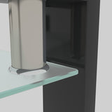 1pc JESAHAI Rectangle Glass Coffee Table, Clear Tempered Glass Side Center Tables with Black Metal Legs for Living Room