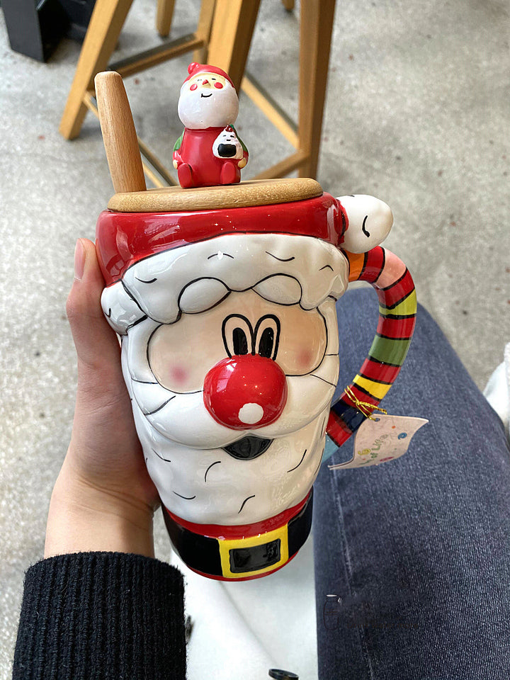 Home Cute Santa Elk Ceramic Coffee Cup
