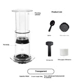 Transparent Outdoor Portable Hand Pressure Pot Coffee Machine