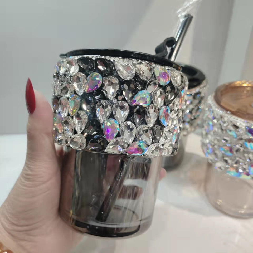 Net Red Portable Home Glass Ins Wind Diamond Coffee Cup