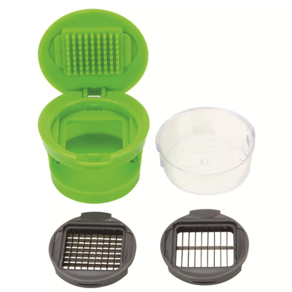 1pc Premium Stainless Steel Multifunctional Garlic Press, Manual Mincer, Slicer & Grater - Essential Kitchen Gadget For Home And Restaurant Use