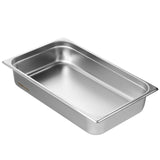 6 Pack Hotel Pans, Full Size Anti-Jam Steam Pan, 0.8mm Thick Stainless Steel Restaurant Steam Table Pan, 4-Inch Deep Commercial Table Pan, Catering Storage Food Pan, For Industrial  Scientific