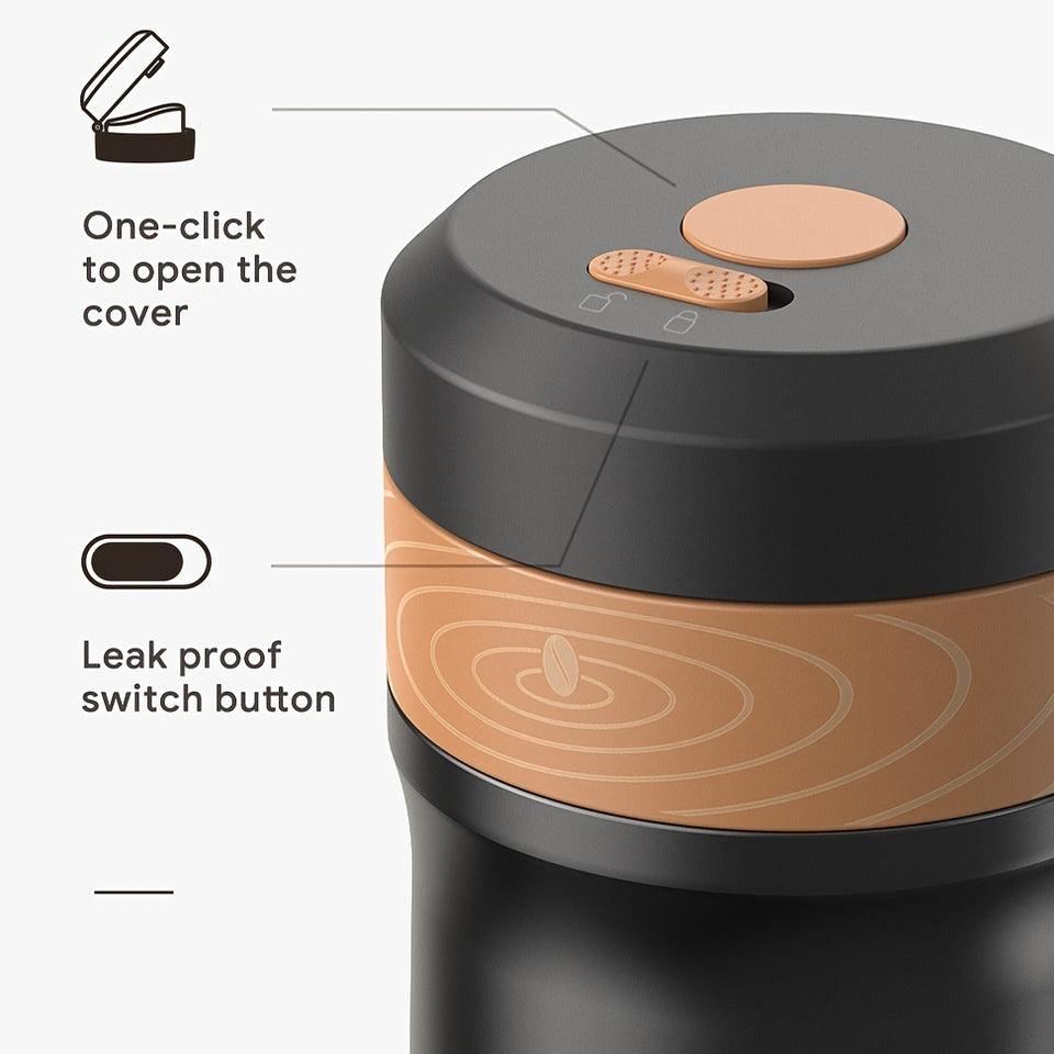 Portable French Press Coffee Maker 12oz Stainless Steel Travel French Coffee Maker with Unique Filter Vacuum Insulated Coffee Mug & Tea Maker Great For Camping and Traveling