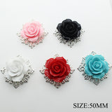 Rose Flower Napkin Button Silver Plated High-end Hotel Western Restaurant