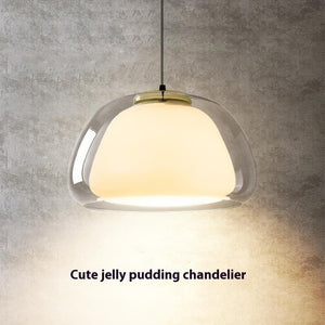 Entrance Restaurant Bar Creative Bedroom Cream Style Single-head Double-layer Glass Chandelier