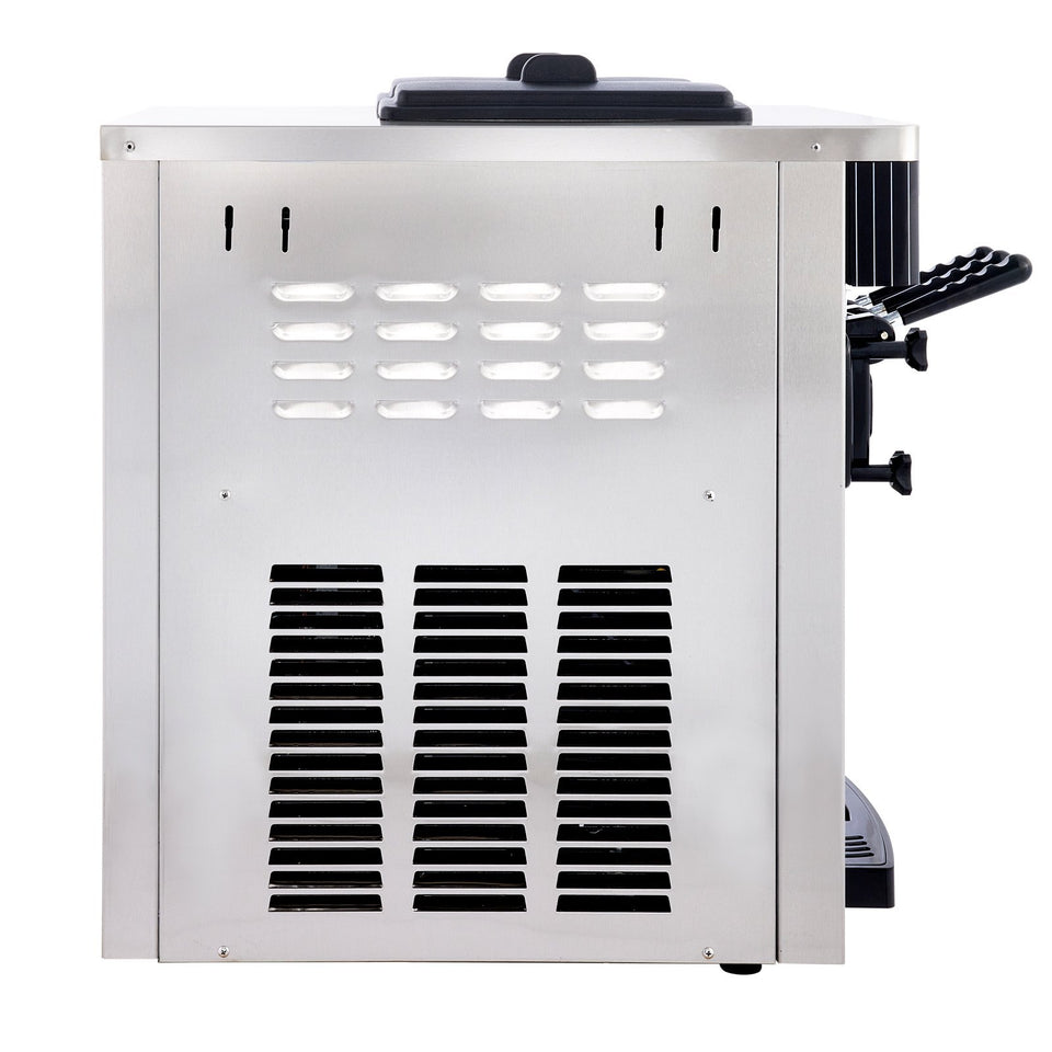 VEVOR Commercial Ice Cream Machine 5.3 To 7.4Gal Per Hour Soft Serve With LED Display Auto Clean 3 Flavors Perfect For Restaurants Snack Bar, 2200W, Sliver