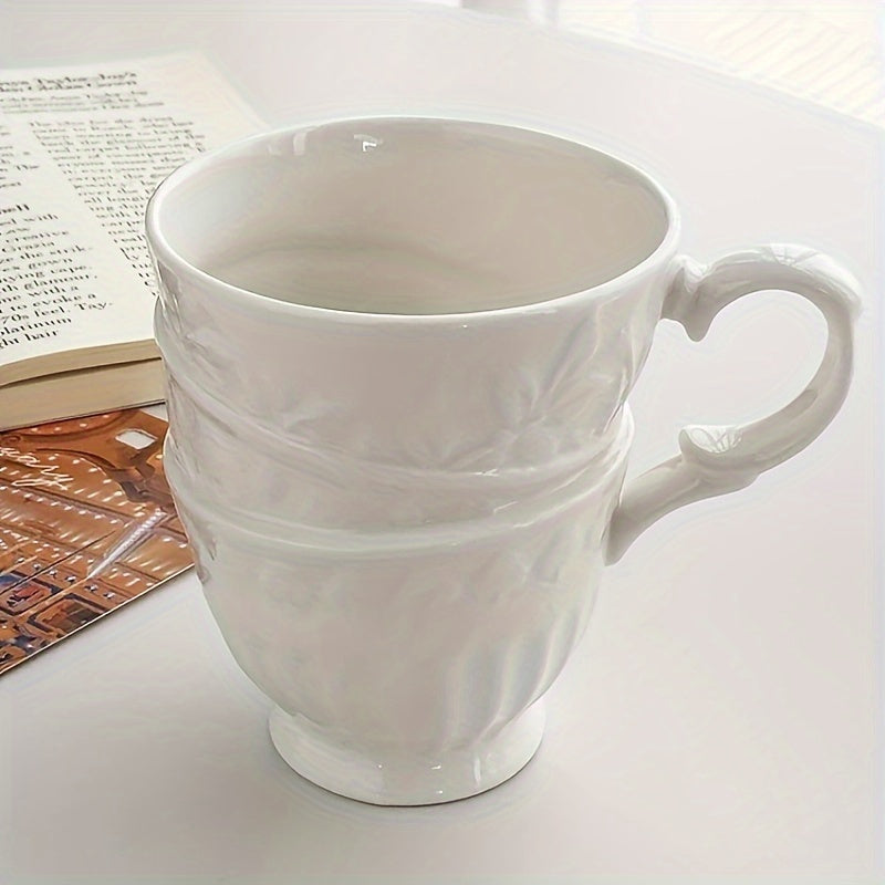 Charming Alice Rabbit Ears Ceramic Mug - 11.83oz, Insulated Coffee & Milk Cup with Lid and Handle, Microwave Safe, Perfect for Afternoon Tea, Home Kitchen Accessory