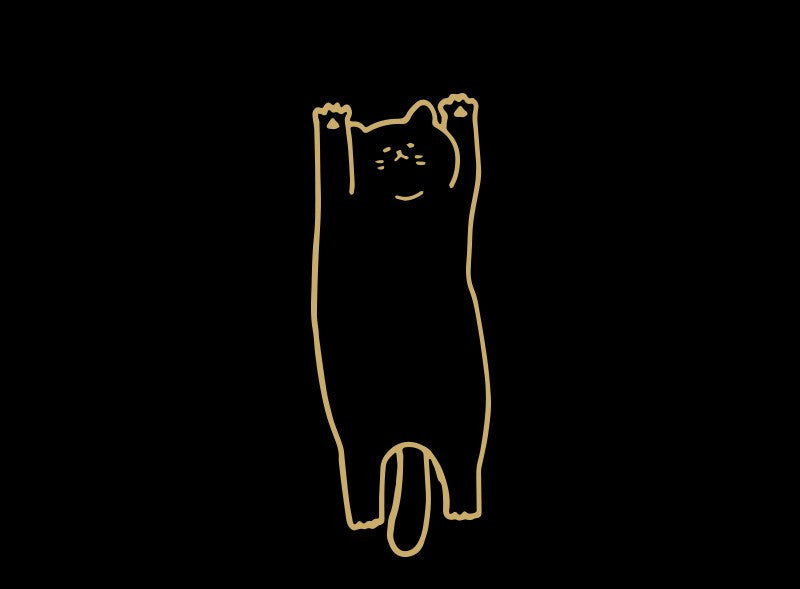 Cute Kitten Stretches Glass Door Sticker Anti-collision Milk Tea Restaurant Window Decoration