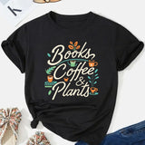 BOOKS COFFEE PLANTS women's comfit t-shirt