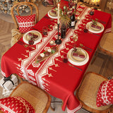 Christmas Red Tablecloth Festive Coffee Table Rectangular