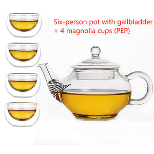 Six People With Gall Pot With Cup Heat-resistant Glass Pot Scented Tea Teapot