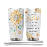 20oz Sisters Tumblers - Funny Coffee Mugs for Sisters - Unique Birthday & Christmas Gift Ideas for Little or Big Sister - Durable, BPA-Free, Dishwasher Safe Cups & Mugs