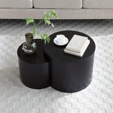 Modern Nesting Coffee Table Set, Round & Hexagonal Wooden Design, Perfect For Small Living Spaces, Two Circular Side Tables Or Stylish Hexagonal Side Tables