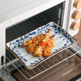 Ceramic Horizontal Pattern Sushi Kebabs Long Plate Restaurant Commercial Side Dish Tableware