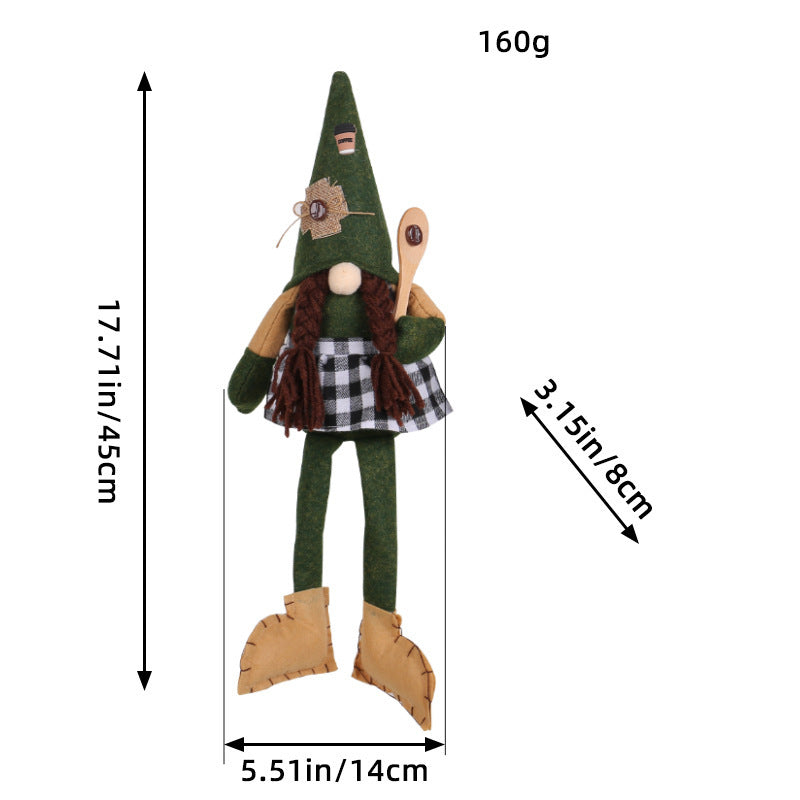 Coffee Long Leg Doll Decoration Ornaments