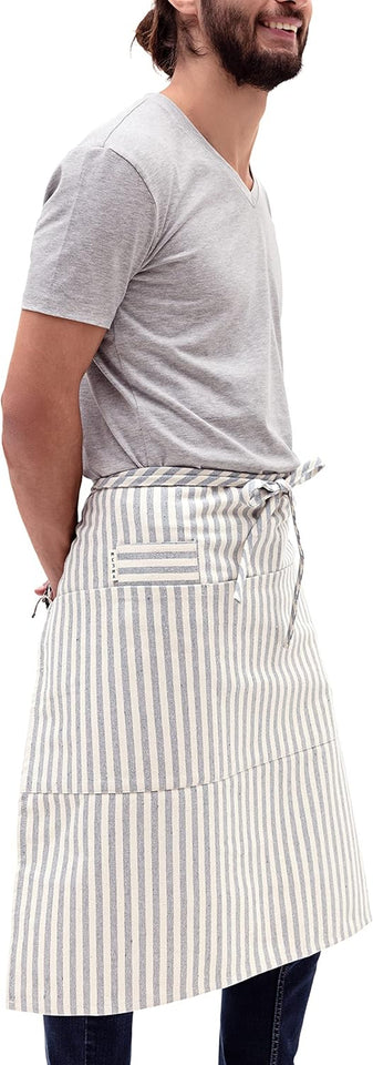 Bistro Half Apron for Men & Women | Half Aprons for Women with Pockets | Delantales Para Meseros | Waitress Aprons | Server Apron with Pocket