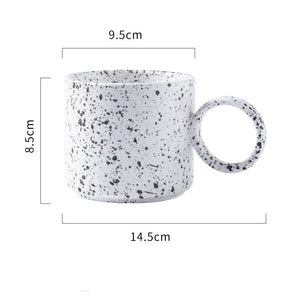 Simple Nordic Style Millstone Effect Ceramic Mug Home Office Large Capacity Coffee Cup Drinking Cup