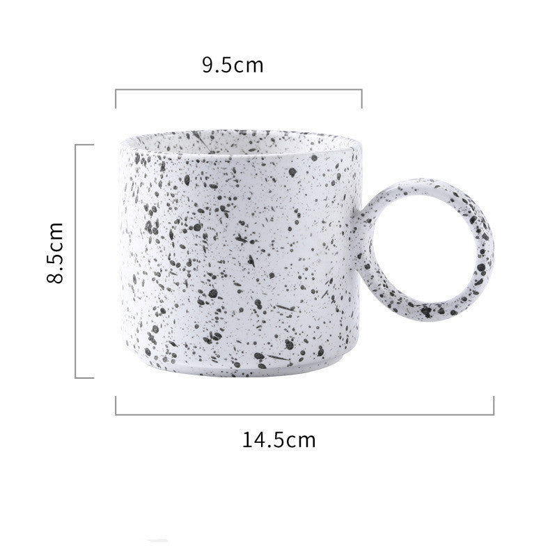 Simple Nordic Style Millstone Effect Ceramic Mug Home Office Large Capacity Coffee Cup Drinking Cup