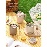 480ml Double-Wall Insulated Stainless Steel Coffee Mugs - Durable, Stylish, and Spill-Proof Travel Cups with Lids for Couples and Office Use - Ideal for Hot and Cold Beverages, Easy to Clean, and BPA-Free