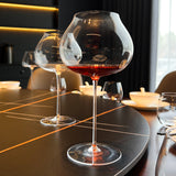 Simple Artificial Blown Crystal Wine Glass Restaurant Good-looking Big Belly Goblet