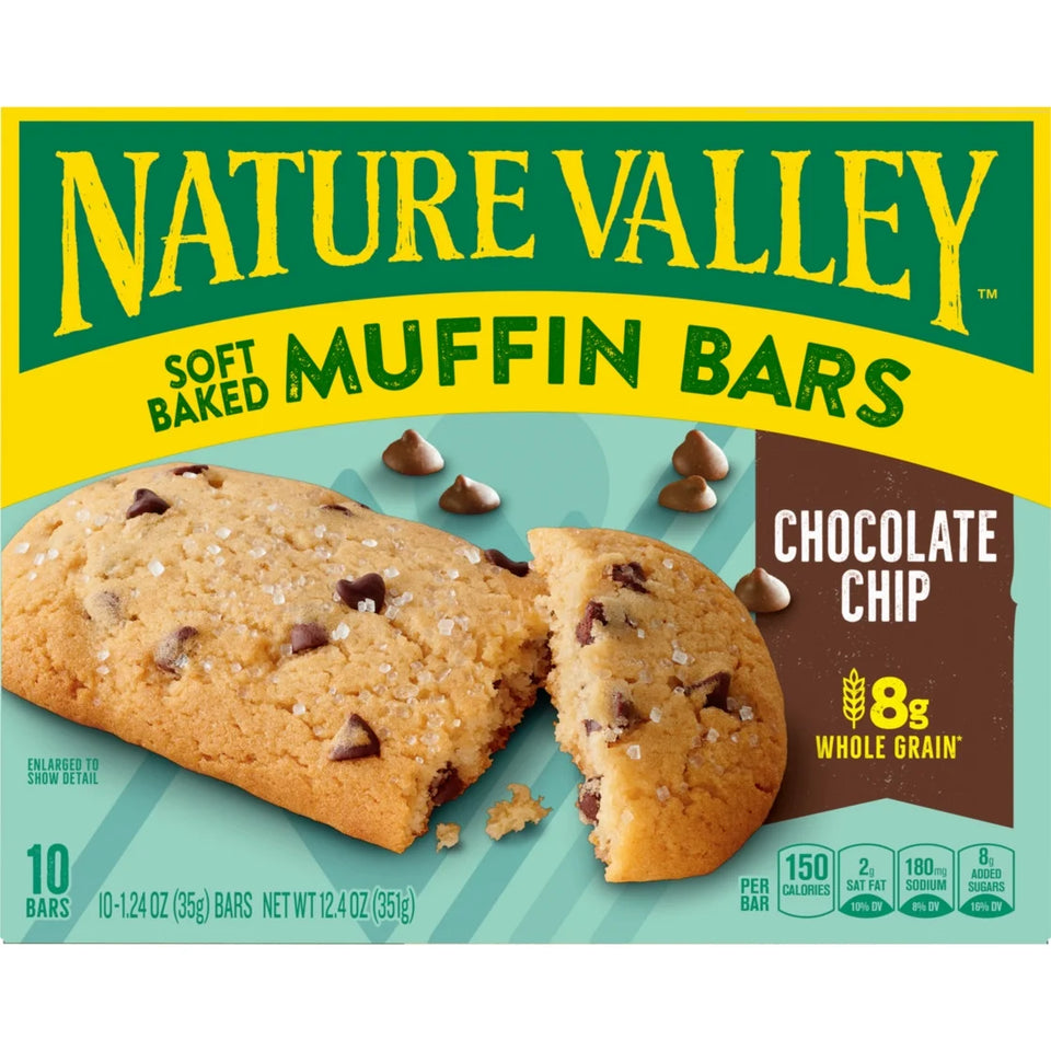 Soft Baked Muffin Bars, Chocolate Chip, Snack Bars, 10 Bars, 12.4 Oz
