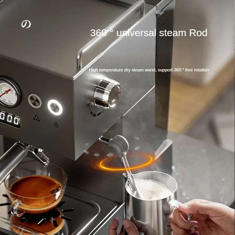 Small Commercial Coffee Machine Simple Control Panel Italian Semi-Automatic Coffee Machine Can Make Milk Foam Latte Americano