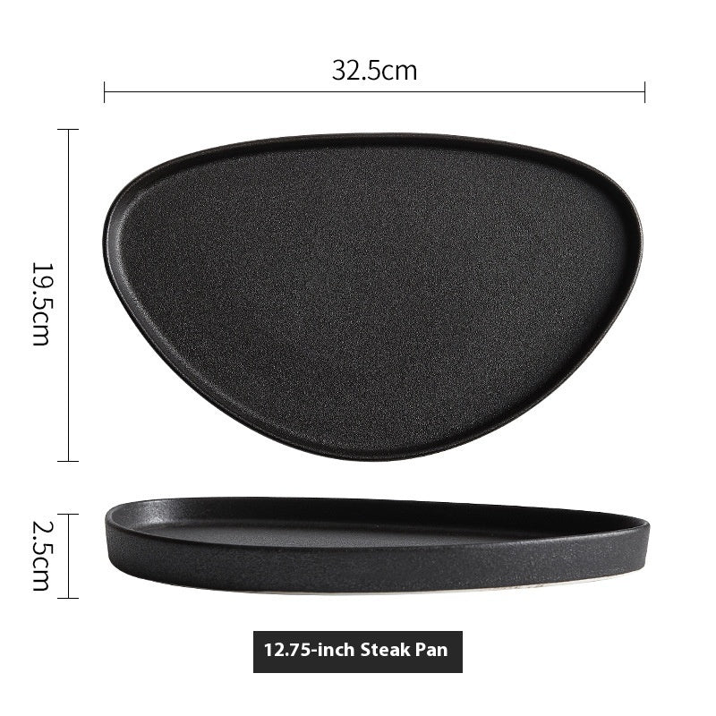Ceramic Round Triangle Belt Saucer Dish Special Steak Plate For Western Restaurant