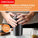 PANCERKA Semi-Automatic Electric Coffee Grinder, Stainless Steel Spice & Nut Mill with One-Touch Push-Button Operation, Reusable Filter, 110-130V US Plug, Includes Integrated Cleaning Brush