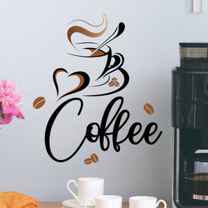 Wall Sticker English Coffee Bean