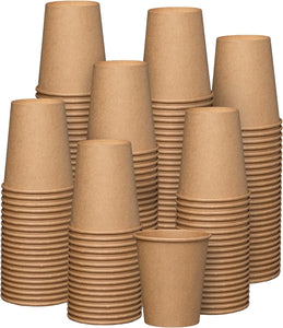 8 Oz Kraft Paper Cups Disposable Coffee Cups Unbleached, 300-Pack